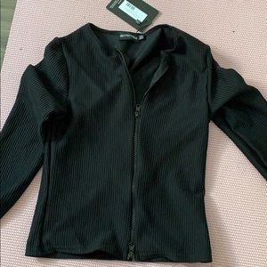 Black double zip long sleeve